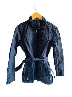 The North Face Black Hyvent Belted Trench Rain Coat Jacket XS